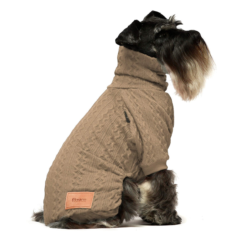 Fitwarm Turtleneck Knitted Dog Sweaters Winter Outfits Knitwear Pet Coats Cat Clothes Wine XS Khiki - PawsPlanet Australia