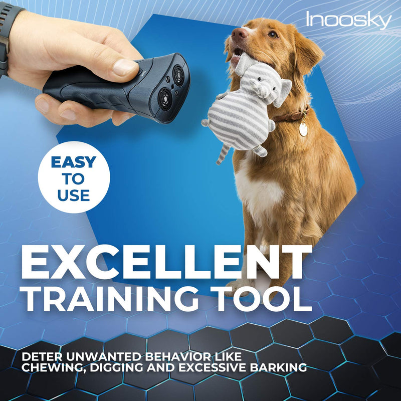 Inoosky Dog Barking Deterrent, Handheld Ultrasonic Dog Trainer - Stop Barking Devices Metallic Blue - PawsPlanet Australia