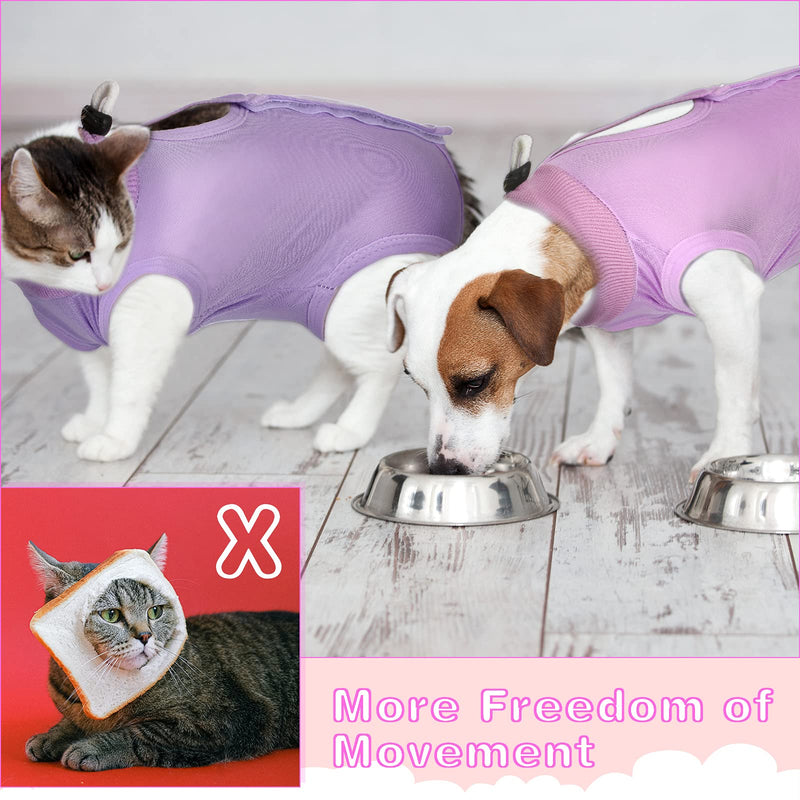 Nuanchu 3 Pieces Cat Recovery Suit Kitten Recovery Suit E-Collar Alternative for Cats and Dogs Abdominal Skin Anti Licking Pajama Suit Medium - PawsPlanet Australia