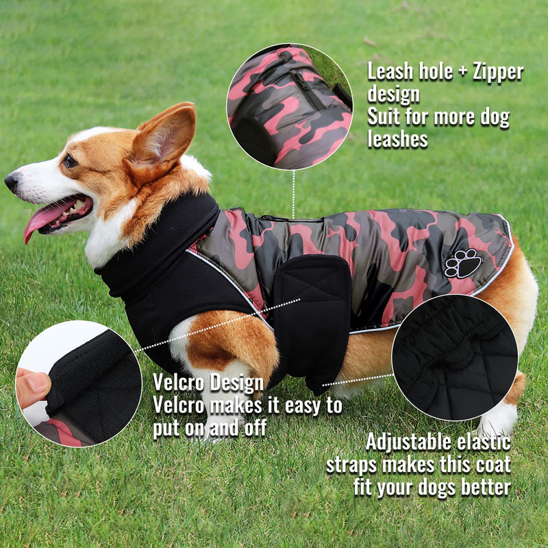 ALAGIRLS Reflective Dog Jacket, Winter Puppy Warm Jacket, Windproof Dog Coat with Belly Protection, Dog Vest for Small Medium Dogs Red XL XL (Chest Circumference: 65-78cm) - PawsPlanet Australia