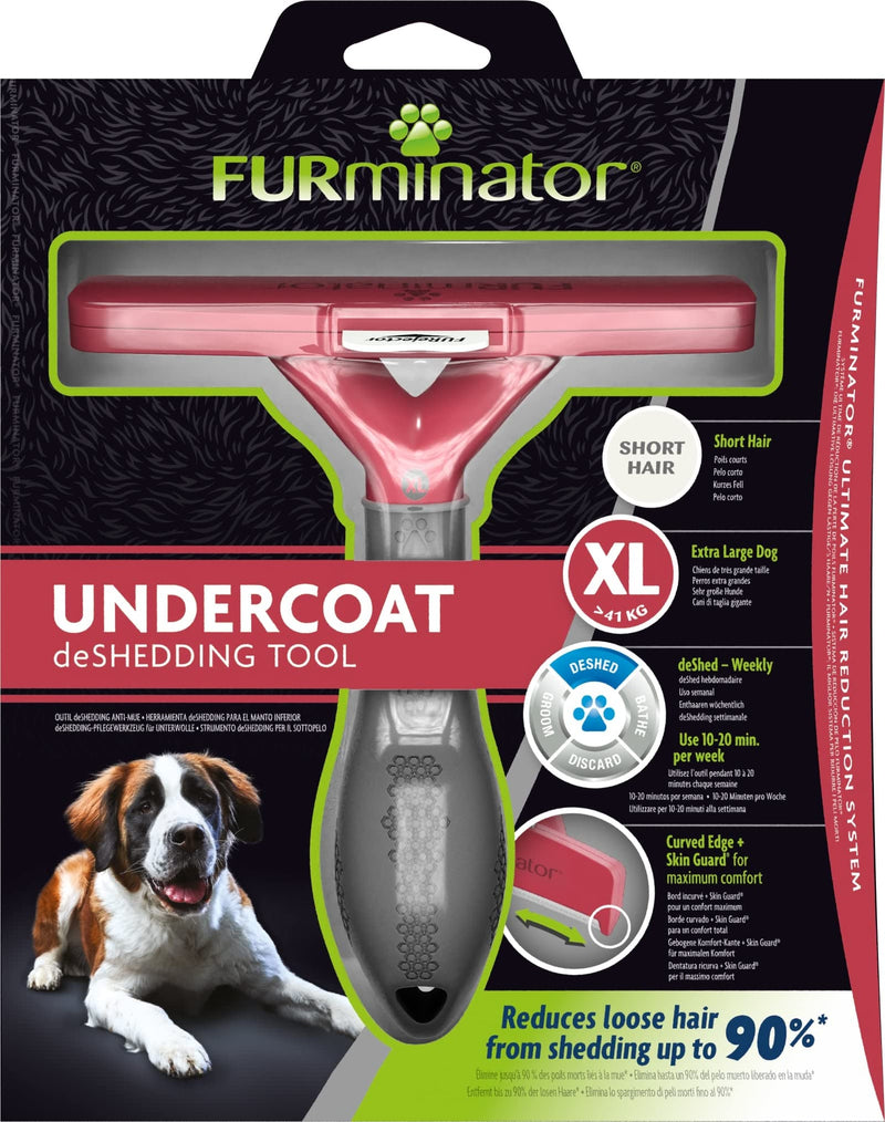 FURminator deShedding tool dog size XL short hair - dog brush for very large dogs to remove the undercoat - improved design clear - PawsPlanet Australia