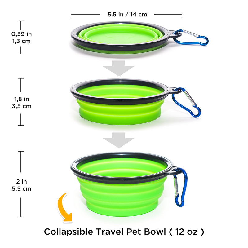 KEKS Small Dog Bowls Set of 2 Stainless Steel Bowls with Non-Skid & No Spill Silicone Stand for Small Dogs Cats Puppy & Collapsible Travel Pet Bowl S: 12 oz each bowl Pink - PawsPlanet Australia