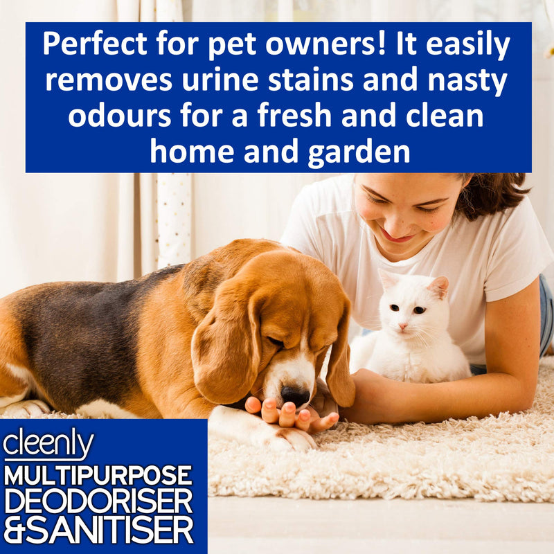 Cleenly Multipurpose Sanitiser and Deodoriser - Removes Dirt, Germs, Stains & Odours - Breaks Down Urine Salts Perfect for Pet Owners (10 Litres) - PawsPlanet Australia