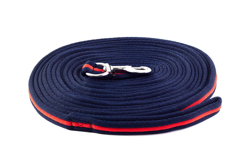 Gee Tac Soft Lead Rope/Lunge Line 8m - NAVY/RED - PawsPlanet Australia