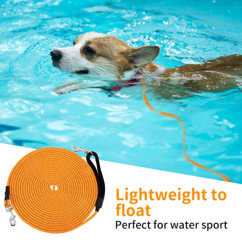 PETTOM Dog Training Lead Long Dog Line 10m 15m Extra Long Heave Duty Reflective Dog Leash for Small Medium Large Dogs Tracking Recall Training Outdoor (S: 5m / 16ft, Orange) S: 5m / 16ft - PawsPlanet Australia