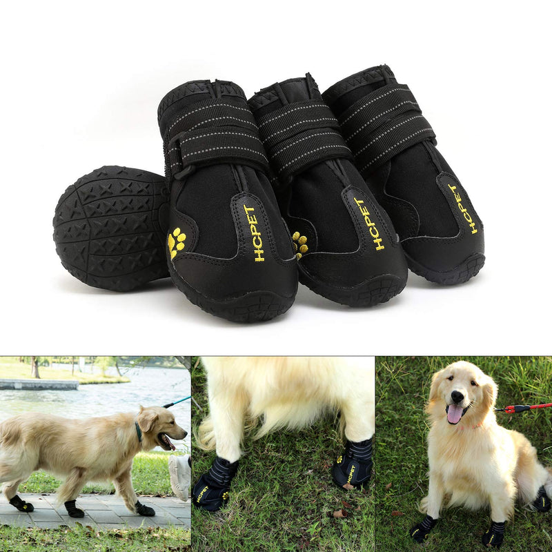 Hcpet Dog Boots Paw Protector, Anti-Slip Dog Shoes with Reflective Straps for Small Medium Large Puppy Booties 4Pcs Size 1 (Pack of 4) Black-Breathable - PawsPlanet Australia