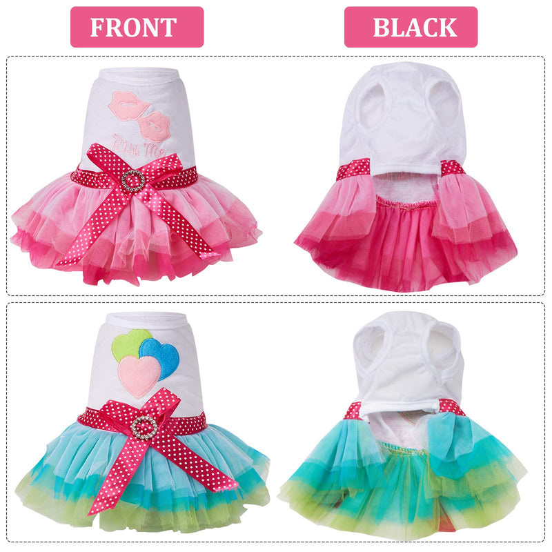 2 Pieces Dog Tutu Dress Cute Pet Skirt Puppy Princess Skirt Pet Summer Apparel for Small Dogs and Cats - PawsPlanet Australia