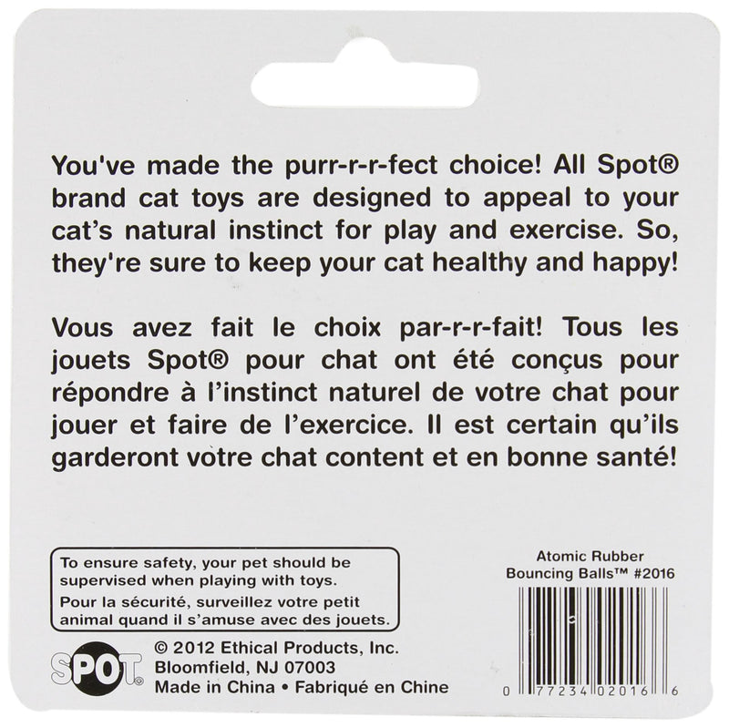 [Australia] - SPOT Atomic Bouncing Ball Cat Toy 2pcs Pack of 1 