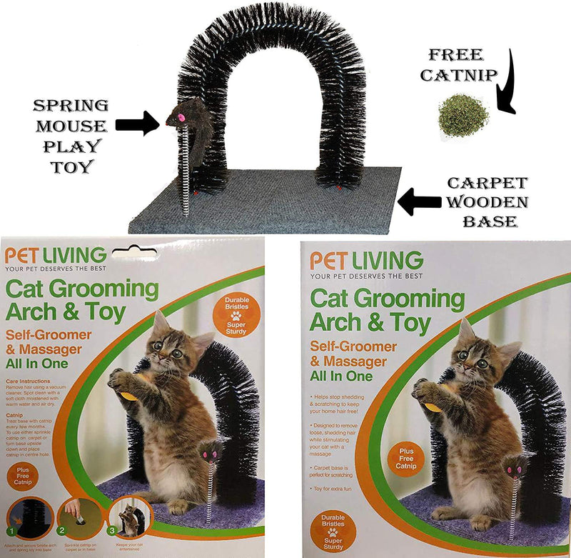Cat Grooming Arch Toy- Self Groomer & Massager All in One Pet kitten Scratcher Cat Arch Toy Free Catnip and spring toy for Cat Fun - PawsPlanet Australia