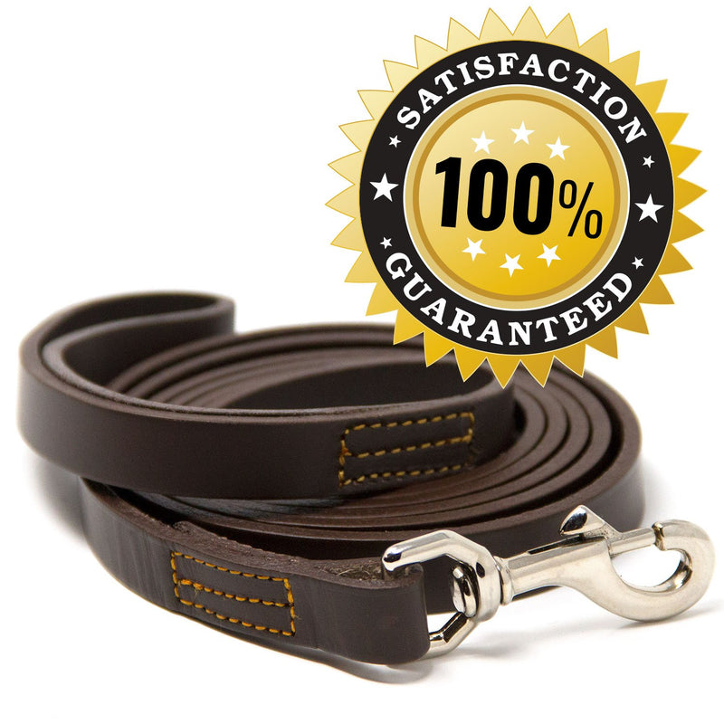 [Australia] - Hero Leather Training Leash - 6 Foot Brown 