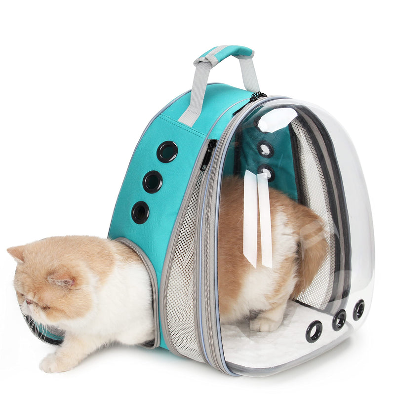 Lollimeow Pet Backpack, Bubble Cat Backpack, Cats and Dogs, Airline Approved, for Travel, Hiking, Walking and Outdoor Use, Front Expandable Green Front Expandable Green - PawsPlanet Australia