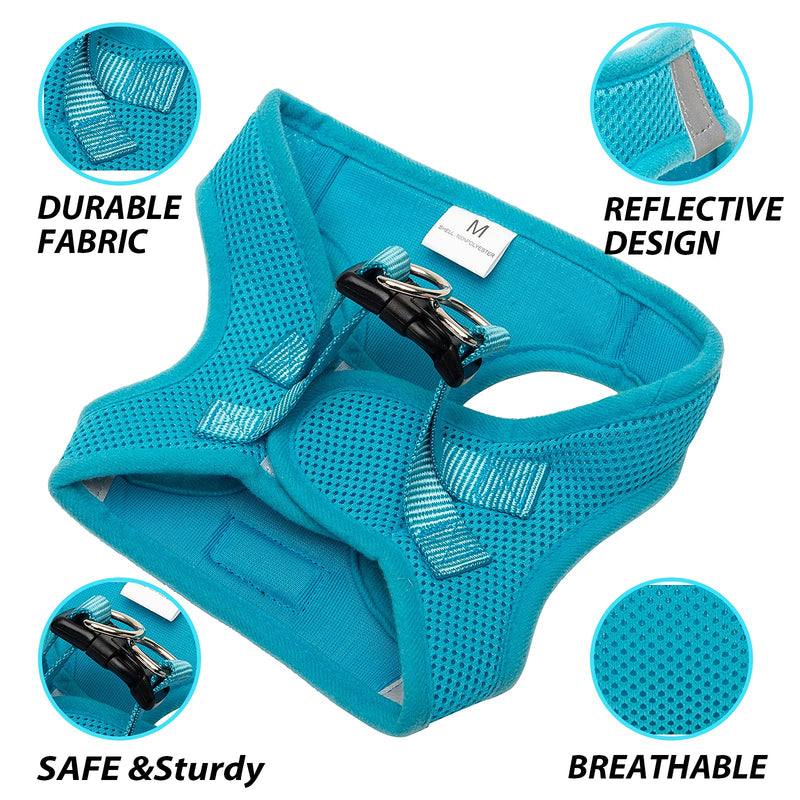 PINA Dog Harness for Small Dogs, Small Dog Harness and Leash Set, Cute Puppy Vest Harness, No Choke Breathable Step-in Air Dog Harness - Blue / XS XS(Neck:11-12" ; Chest:13-14") - PawsPlanet Australia