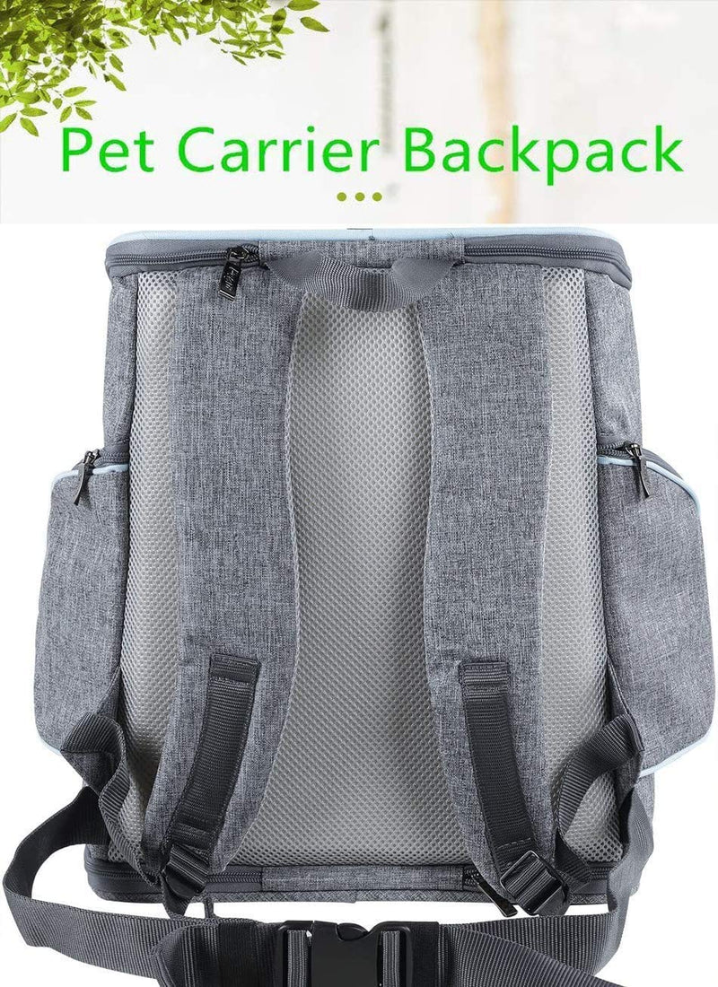 YANGWX Pet Backpack Carrier for Dogs Cats Puppies Bunny, Foldable Breathable Pet Carrier Travel Bag with Mesh Window, Puppy Carrier Bag for Outdoor Travel Camping Hiking(33x30x24cm) S-33x30x24cm - PawsPlanet Australia