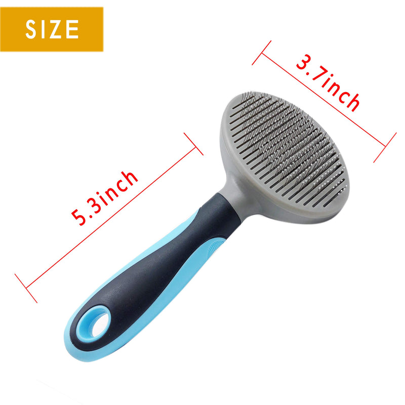 YuanMoon Slicker Dog Brush, Self Cleaning Pets Grooming Comb for Dogs Cats with Short or Long Hair Removes Undercoat Shedding Mats and Tangled Hair Ideal for Dander Dirt Massages Particle - PawsPlanet Australia