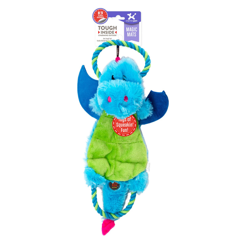 Charming Pet Tug-of-War Dog Toys - Plush Squeaky Toys with Rope for Ultimate Tugging Fun Magic Mats Blue Dragon - PawsPlanet Australia