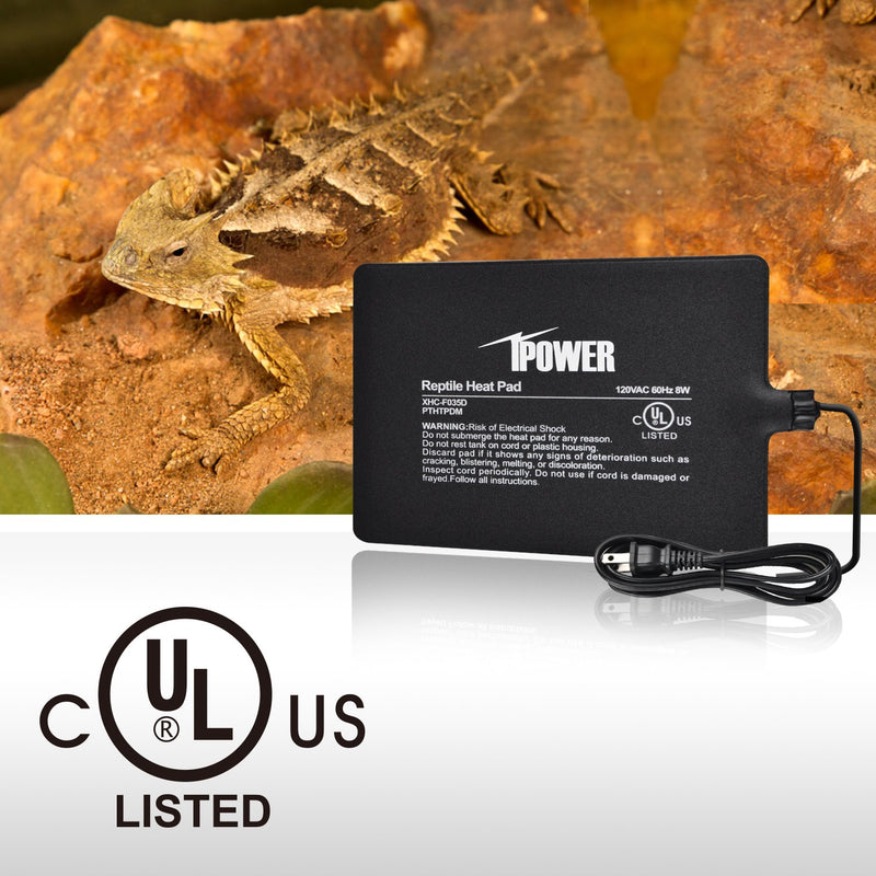 iPower Reptile Heat Pad 6X8 Inch 8W Under Tank Terrarium Warmer Heating Mat for for Turtle, Lizard, Frog, Snake, Reptile, and Other Small Animals - PawsPlanet Australia