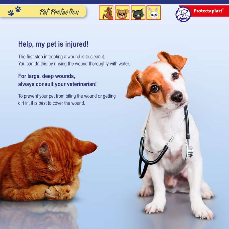 Protectaplast Self-Adhesive Bandage Set of 7 for Pets (3 Sizes) - Self-Adhesive Bandage without Latex & Glue for Dogs, Cats, Horses - Dog & Cat Bandage Material Wounds & Joints 7.5cm x 4.5m, 5cm x 4.5m, 2.5cm x 4.5m - PawsPlanet Australia