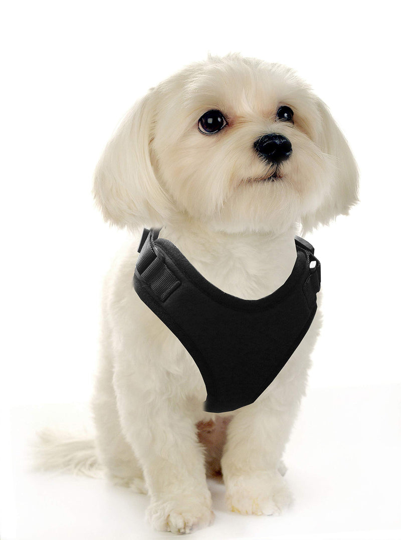 [Australia] - Mudinpet Dog Harness Vest, Small Dog Harness, Puppy Training No Pull Vest, Reflective Safety Comfort for Walk XS 8.7-10.2in Black 