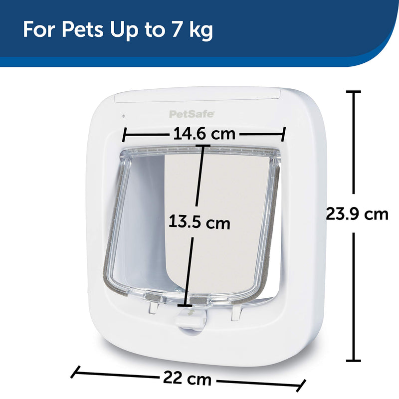 PetSafe Microchip Activated Cat Flap, Exclusive Entry, Easy Install, 4-Way Manual Locking, Energy Efficient, Draught Excluder, Convenient (New Version) White - PawsPlanet Australia