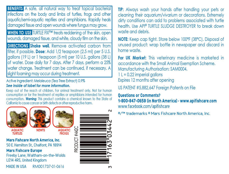 API Turtle Products: Sludge Remover to Clean Aquarium, Water Conditioner to Make Tap Water Safe for Turtles, TURTLEFIX Remedy to treat bacterial infections and repair damaged tissue 4 Ounce - PawsPlanet Australia