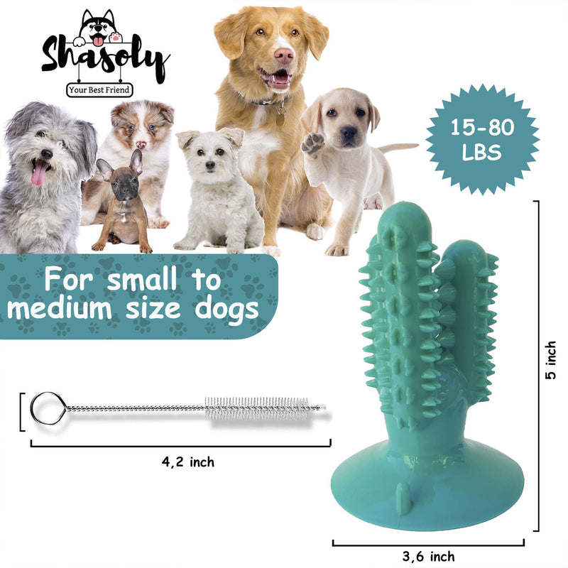 Shasoly Dog Toothbrush Chew Toy - Small Medium Breed Deep, Cleaning Dog Toothbrush Toy to Protect Dental Health |Bundled| with Toothbrush and |Bonus| Clicker for Training - Dog Dental Toy - PawsPlanet Australia