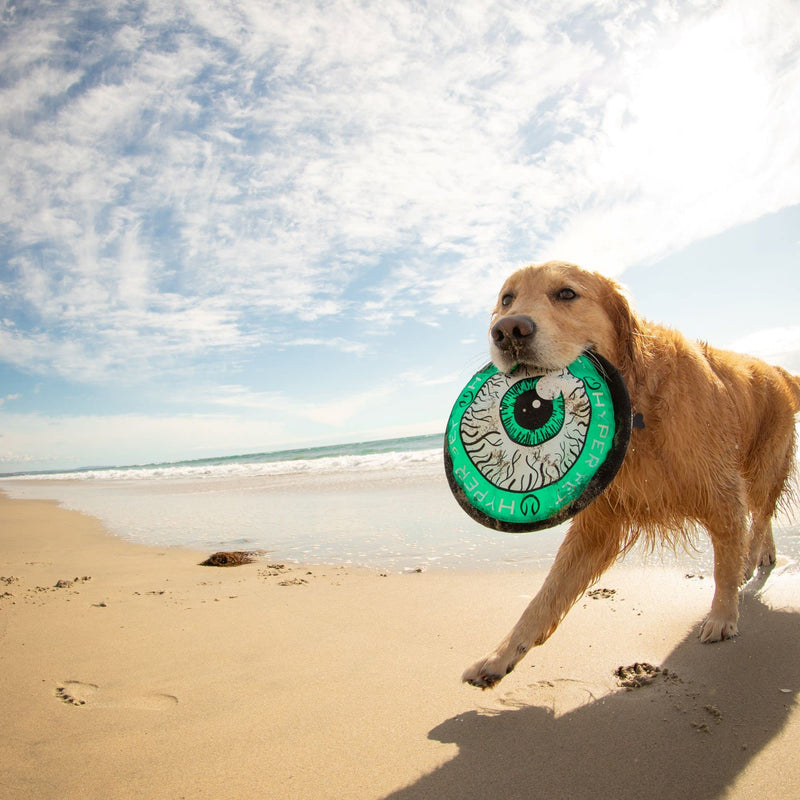 Hyper Pet Flippy Flopper Dog Frisbee Interactive Dog Toys (Flying Disc Dog Fetch Toy – Floats in Water & Safe on Teeth) Multiple Style Options Available - Colors Will Vary Eyeball 9 Inch (Pack of 1) - PawsPlanet Australia