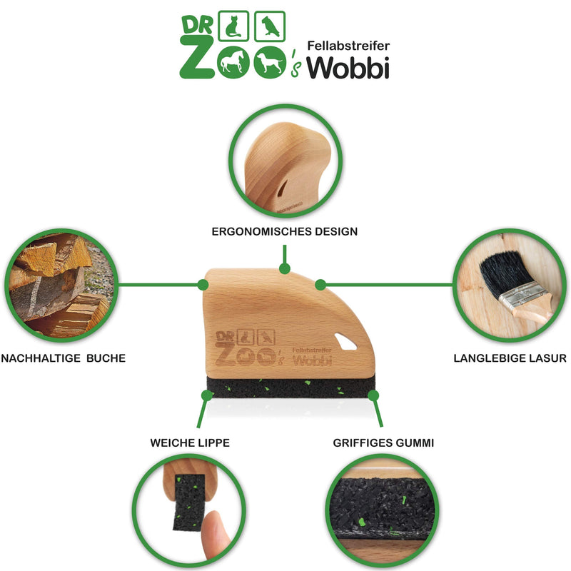 DR Zoo fur scraper Wobbi - the fur change helper for your dog or as a dog brush and comb for dogs - PawsPlanet Australia