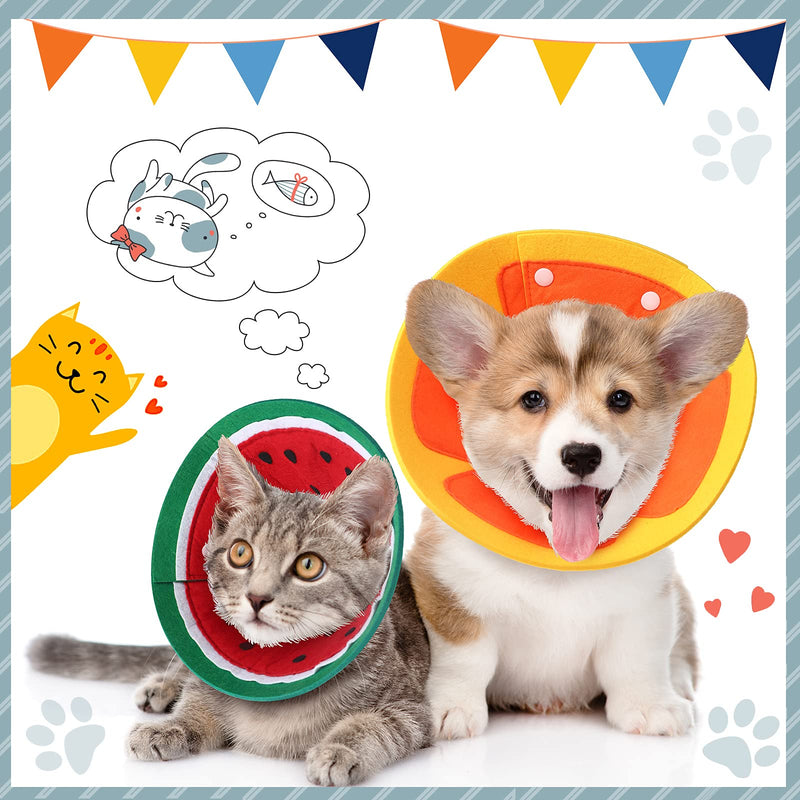 Nuanchu 3 Pieces Adjustable Cat Recovery Collar S M L 3 Size Soft Cat Cone Collar Pet Recovery Collar Fruit Donut Shape Adjustable Pet Recovery Collars Cute Kitten Neck Cone for Kittens Puppies Cats - PawsPlanet Australia