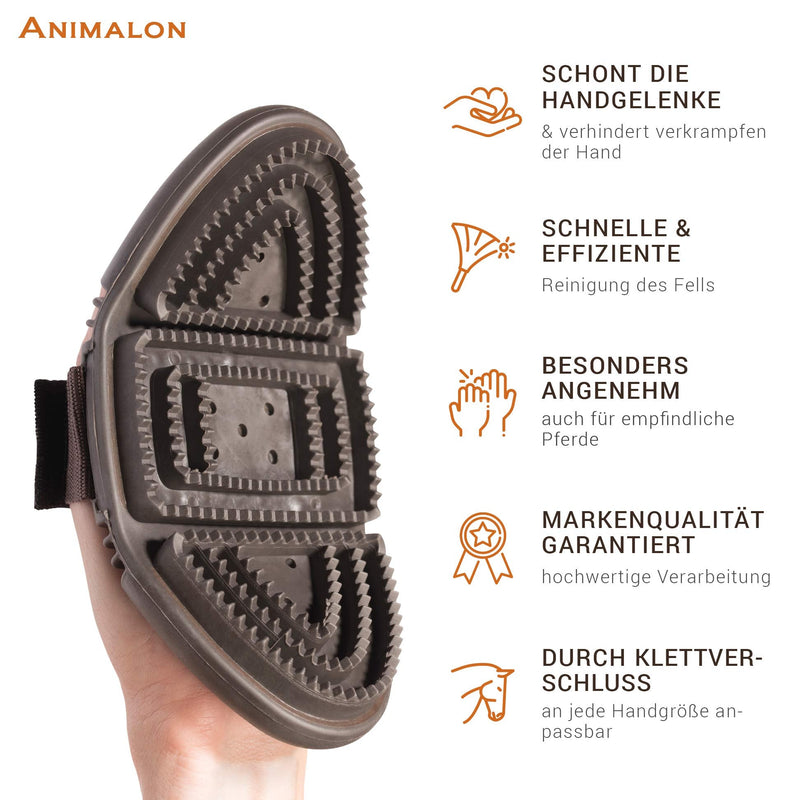 Animalon CareFlex curry comb | Flexible & ergonomic rubber curry comb with Velcro fastener for every grooming box Horse Accessories | Horse grooming supplies - PawsPlanet Australia