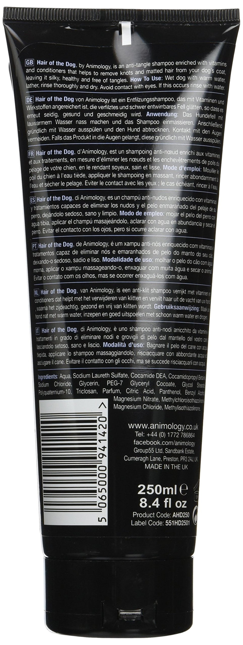 [Australia] - Animology Hair of The Dog Anti-Tangle Dog Shampoo, 250ml 