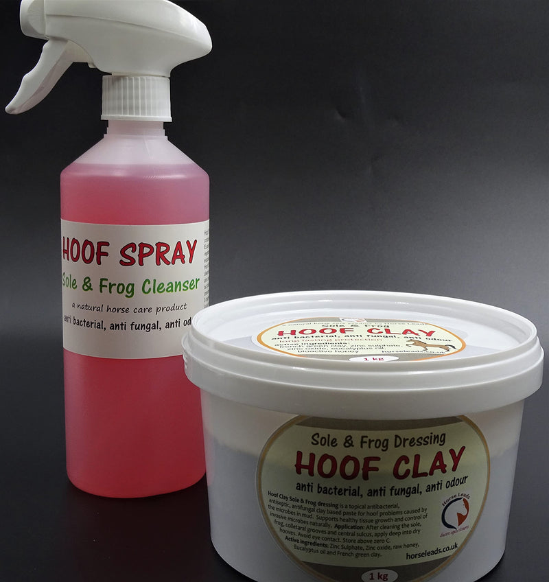 Hoof Clay 1 kg and Hoof Spray 500 ml Saver Combo, field dressing paste and antiseptic spray for thrush - PawsPlanet Australia