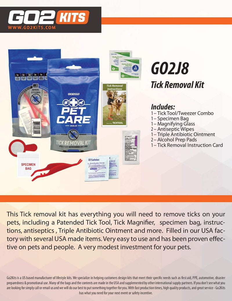 Go2Kits Tick Removal Kit with Tick Remover Tool for Humans & Pets 1 Pack - PawsPlanet Australia