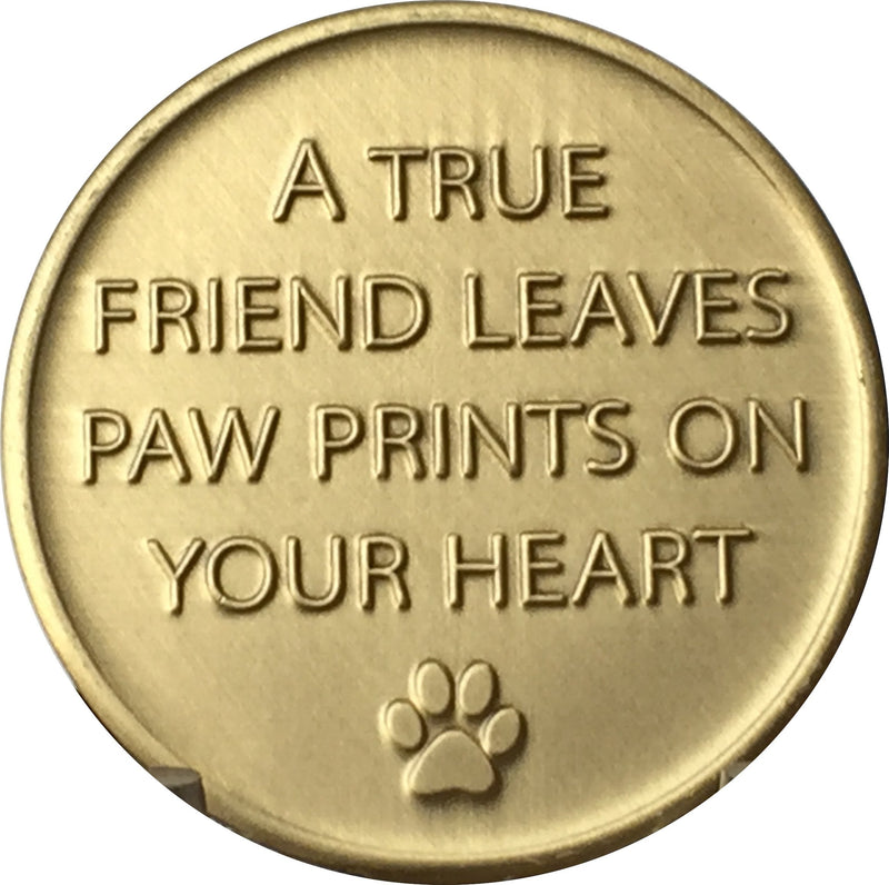 [Australia] - RecoveryChip Set of 2 Always Remembered Forever Loved Bronze Dog Memorial Tokens Pet Bereavement Gift 