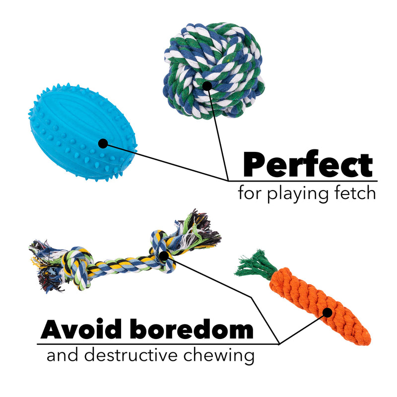 Vacker Design Dog Toys, Durable Chew Toys for Teething and Boredom, Natural Cotton Rope, Small/Medium Dogs - PawsPlanet Australia