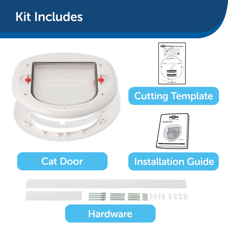 PetSafe Staywell Big Cat/Small Dog, Easy Install for Sliding Glass Doors, 4 Way Manual Lock, Tinted Flap - White - PawsPlanet Australia