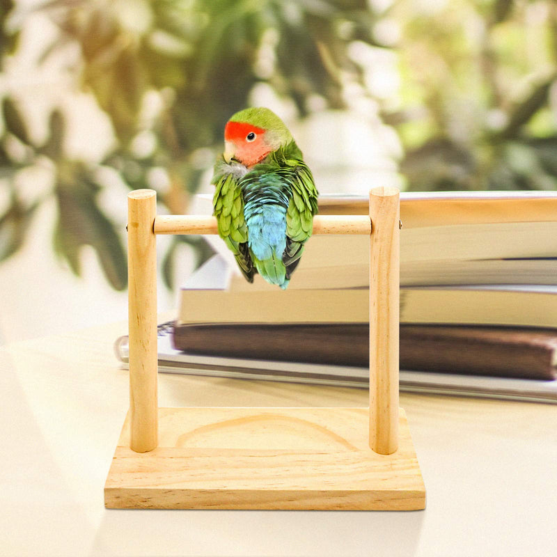 [Australia] - suruikei Parrot Training T Stand Perch, Tabletop Bird Perch Shelf, Wood Playstand Portable Training Playground, Bird Cage Toys Accessories for Small Cockatiels Conures Parakeets Lovebirds Finch T shape 