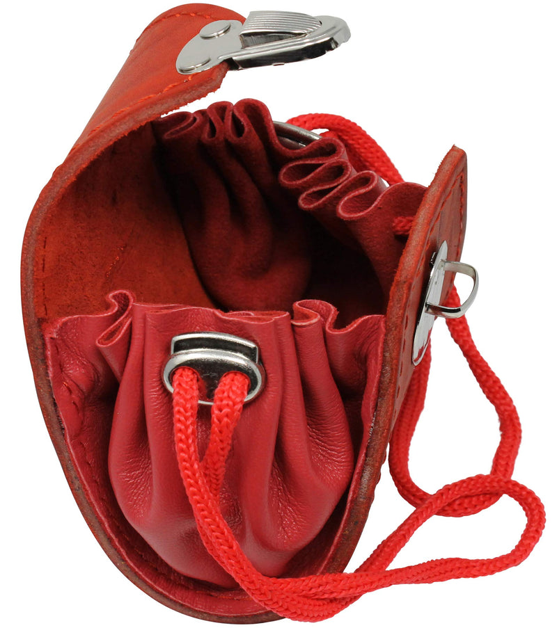 [Australia] - Dogs My Love Genuine Leather Training Treat Bag Waist Attachment Pouch and Belt Loop Red 