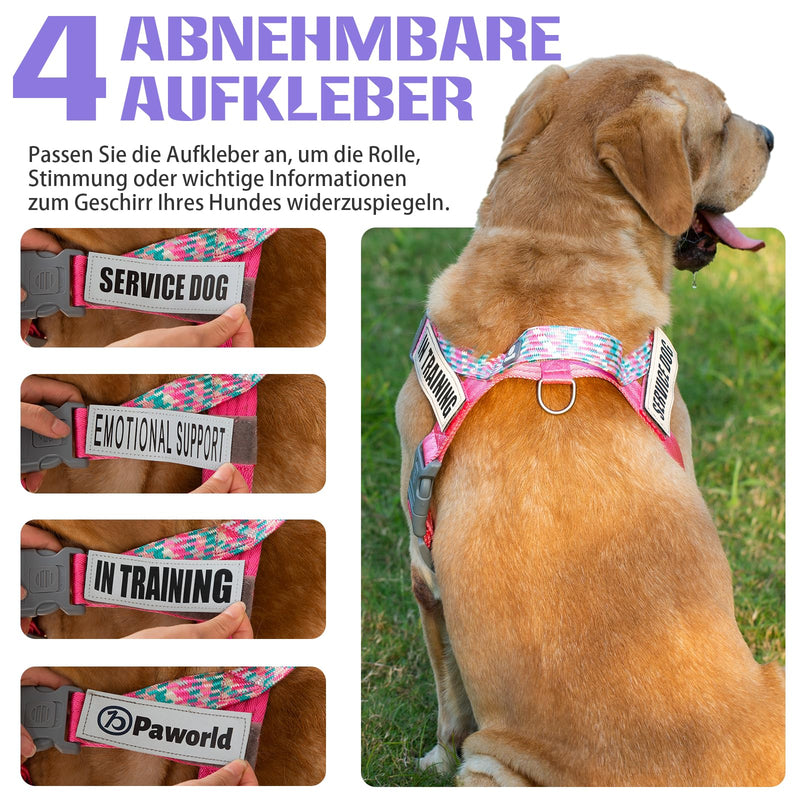 Paworld Dog Harness, Service Dog Harness, Norwegian Harness Dog, Safety Harness with 4 Reflective Patches, Adjustable Handle, for Walking, Training and Running (Purple, XS) Extra Small (Pack of 1) Purple - PawsPlanet Australia