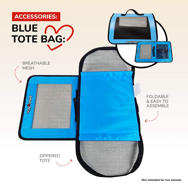 Perfect Petzzz Tote for Lifelike Stuffed Interactive Pet Dogs and Cats, Nylon and Mesh Toy Carrier for Pet Animals, Zippered Carrying Case Accessory (Blue) Accessories Blue - PawsPlanet Australia