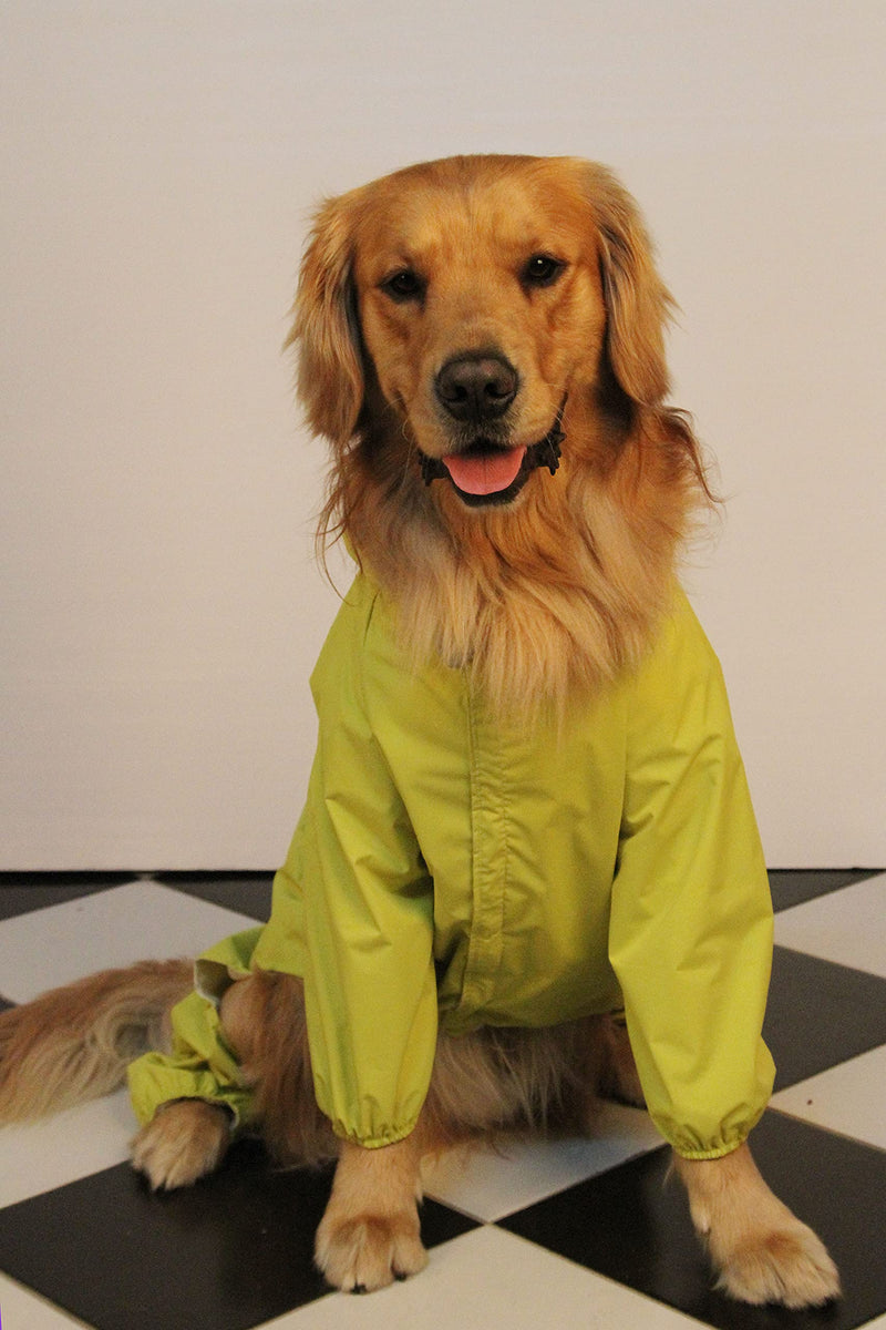 aleawol Dog Raincoats Waterproof with 4 Legs and Hood, Grass Green Dog Raincoat Full Body for Medium Large Dogs, Dog Rain Jacket Dog Vest Dog Outdoor Raincoat with Harness Hole (XL - Back Length 68cm) XL–32 - PawsPlanet Australia