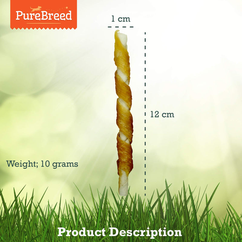 50pk Twist Rawhide Sticks Chicken Dog Treats | Chicken Wrapped Dog Chews Toy | Low Fat, High In Protein Chicken Twists for Dogs | Chicken Rawhide Dog Chew | Includes SOL Notebook - PawsPlanet Australia