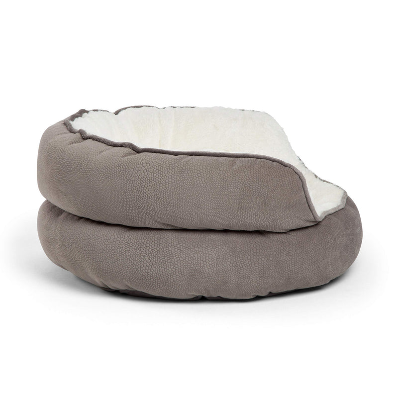 [Australia] - Best Friends by Sheri Pet Throne - Luxury Orthopedic Comfort Dog and Cat Bed, High Walls for Security and Deep Rest, Machine Washable Mini Grey 