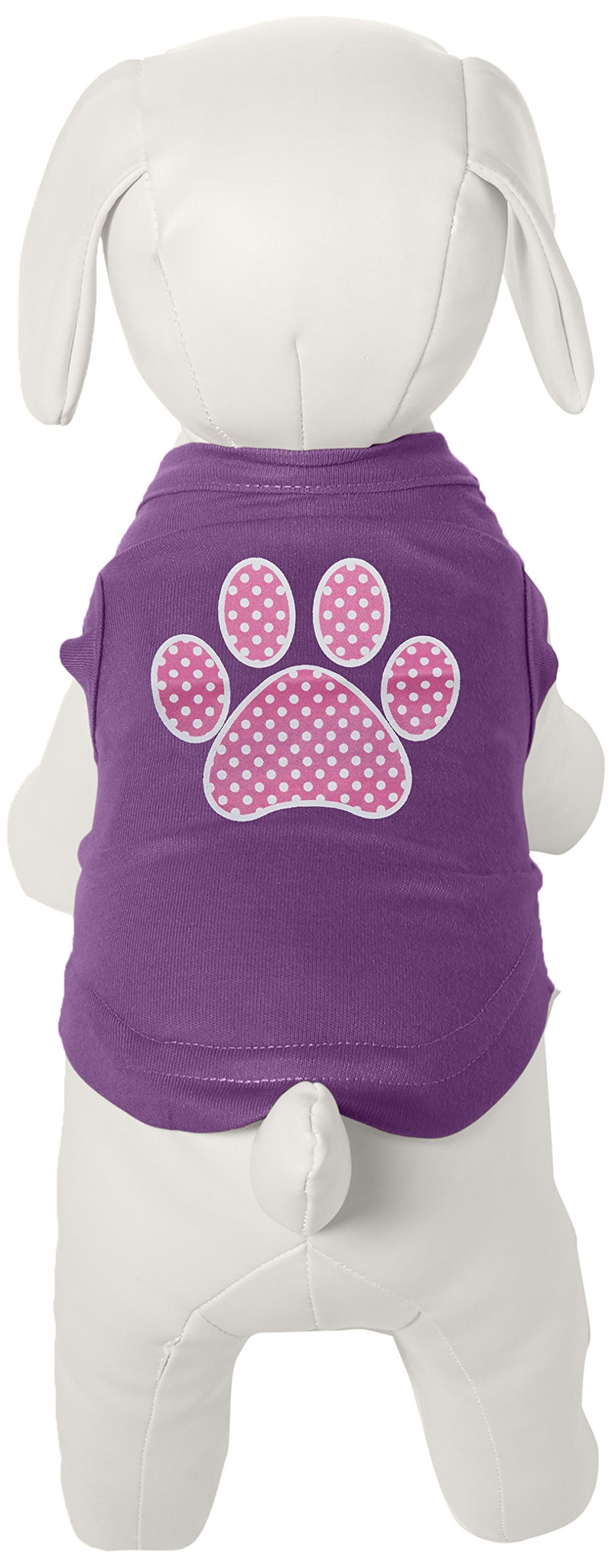 [Australia] - Mirage Pet Products Pink Swiss Dot Paw Screen Print Shirt, Small, Purple 