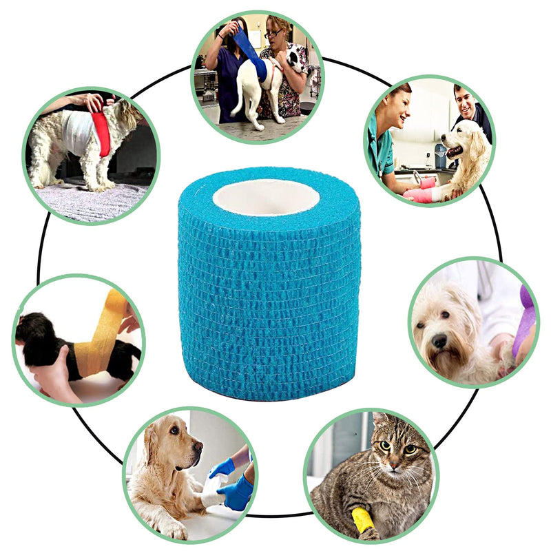 JpGdn 24 Roll Vet Wrap Bandages for Dogs Horses 5cm*4.5m Cohesive Medical Tape Self Adhesive Tape Flex Leg Wrap Adherent Non-Woven for Dog Cat Horse Pet Animals Ankle Sprains & Swelling 24pcs Bandages - PawsPlanet Australia