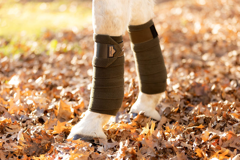 LeMieux Loire Horse Fleece Polo Bandages in Oak with Luxurious Satin End-Detail - Equestrian Protection Footwear - Full - PawsPlanet Australia