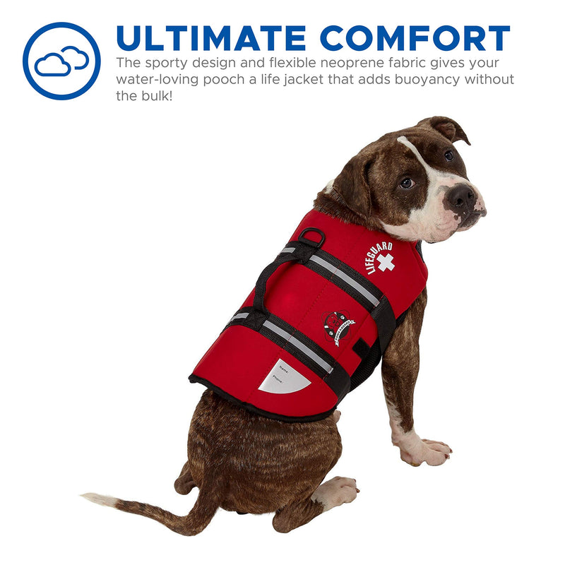 Paws Aboard Dog Life Jacket,  Neoprene Dog Life Vest for Swimming and Boating - Red - PawsPlanet Australia