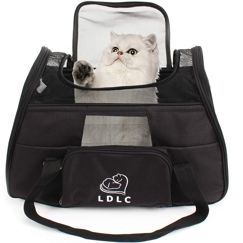 DAWOO Cat Carrier Airline-Approved Travel Pet Carrier,Dog Carrier,Suitable for Small and Medium-Sized Cats and Dogs Black - PawsPlanet Australia