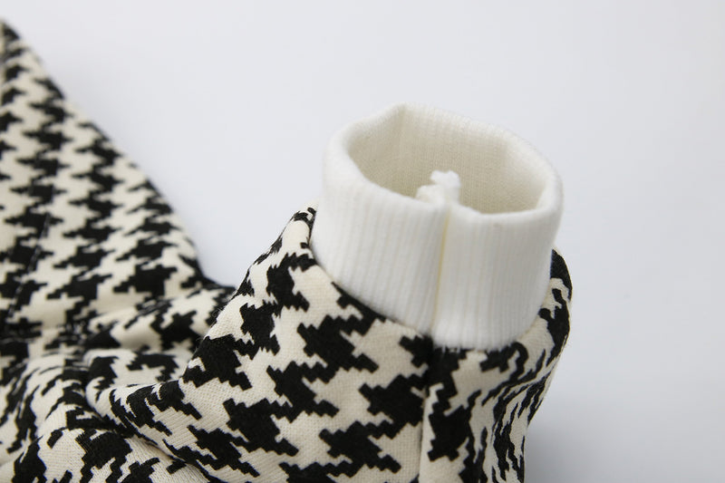 DroolingDog Dog Fleece Sweatshirt Cat Clothes Winter Dog Hoodie for Small Dogs Large Houndstooth - PawsPlanet Australia