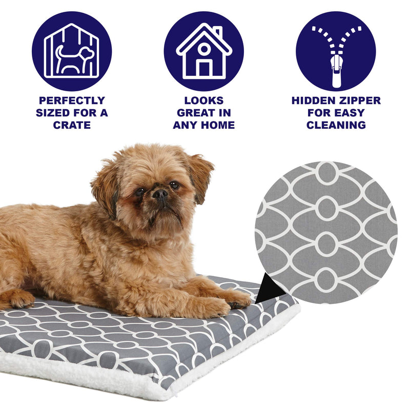 [Australia] - MidWest Homes for Pets Quiet Time Teflon Defender Dog Beds; Pet Beds Designed to Fit Folding Metal Dog Crates Gray & White Geometric Pattern 24-Inch 