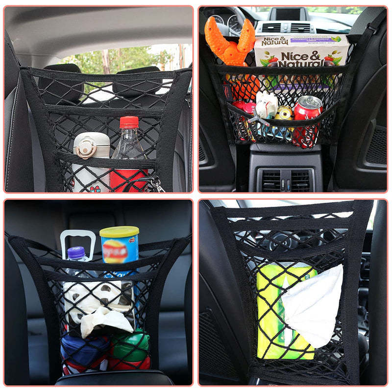 Universal Elastic Mesh Net Trunk Bag, 3-Layer Pet Barrier, Dog Net Barrier for Car Backseat, Car Net Pocket Between Seats (1PC) 1 - PawsPlanet Australia